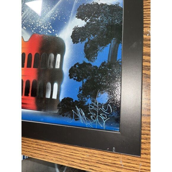 2015 Framed Signed Original Disco Graffiti Pop Mixed Media Art - Roman Colosseum - Picture 7 of 12